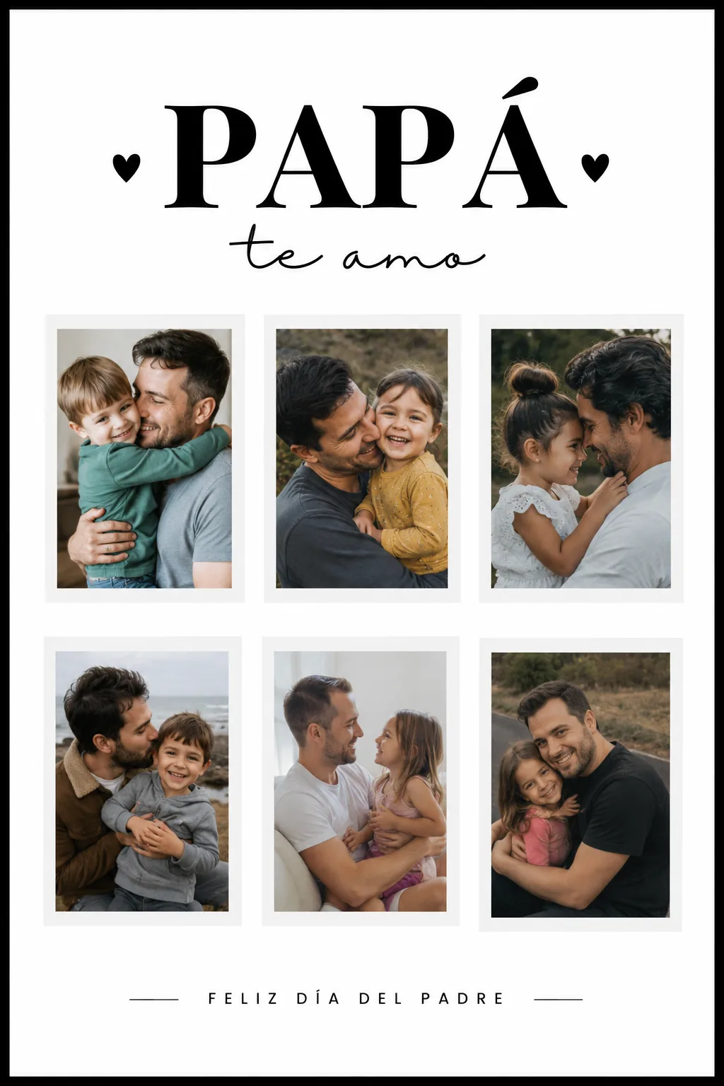 Collage PAPÁ TE AMO — 6 fotos color